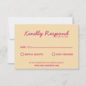 明モダンるいカラフルレトロファンキーおもしろい結婚の 出欠カード (正面)