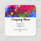 明モダンるいカラフル抽象芸術アート両面 スクエア名刺 (裏面)