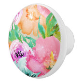 明モダンるいカラフル春フローラ水色 セラミックノブ (右)