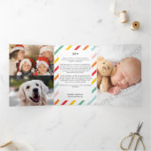 明モダンるいカラフル |クリスマスレター 三つ折りクリスマスカード (内部)