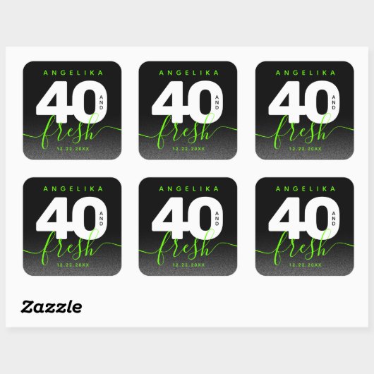 明モダンるいガーリーグリーン40とフレッシュ スクエアシール (シート)