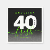 明モダンるいガーリーグリーン40とフレッシュ スタンダードカクテルナプキン (正面)