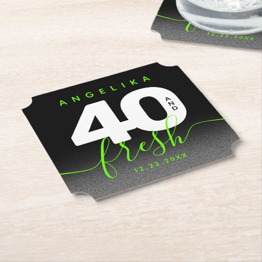 明モダンるいガーリーグリーン40とフレッシュ ペーパーコースター (アングル)
