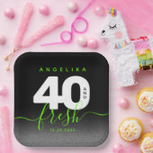 明モダンるいガーリーグリーン40とフレッシュ ペーパープレート (パーティー)