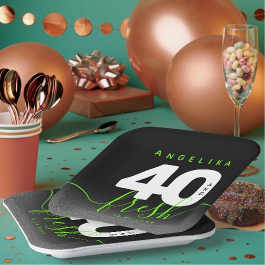 明モダンるいガーリーグリーン40とフレッシュ ペーパープレート (複数)