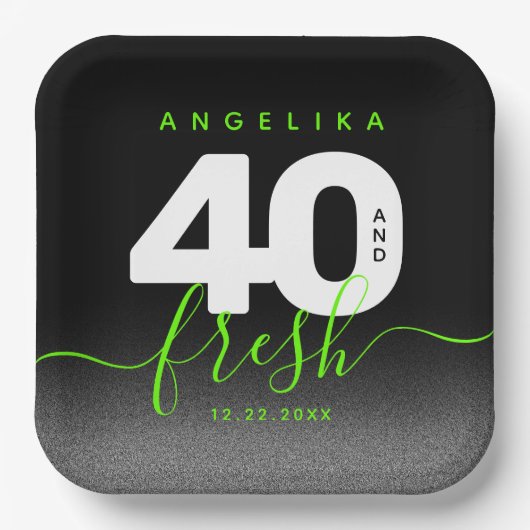 明モダンるいガーリーグリーン40とフレッシュ ペーパープレート (正面)