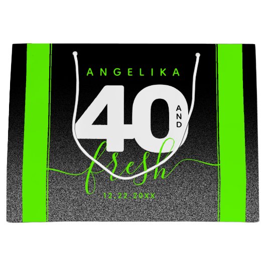 明モダンるいガーリーグリーン40とフレッシュ ラージペーパーバッグ (正面)