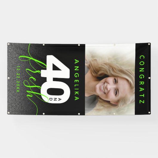 明モダンるいガーリーグリーン40とフレッシュ 横断幕 (横)