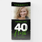 明モダンるいガーリーグリーン40とフレッシュ 横断幕 (縦)