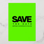 明モダンるいガーリーグリーン40とフレッシュ 箔招待状 (裏面)