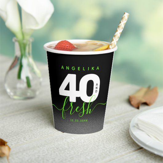 明モダンるいガーリーグリーン40とフレッシュ 紙コップ (インサイチュ)