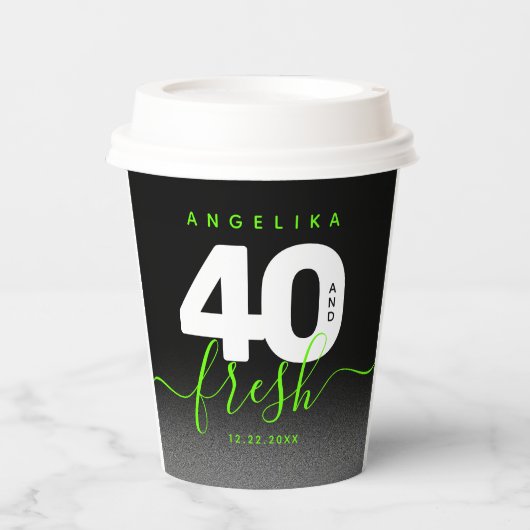 明モダンるいガーリーグリーン40とフレッシュ 紙コップ (正面)