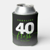 明モダンるいガーリーグリーン40とフレッシュ 缶クーラー (缶正面)