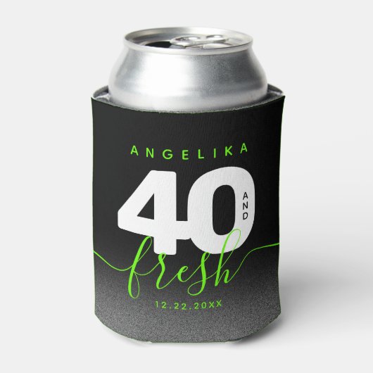 明モダンるいガーリーグリーン40とフレッシュ 缶クーラー (缶正面)