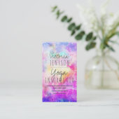 明モダンるいパステル星雲の水の色ヨガ 名刺 (スタンド正面)