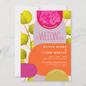 明モダンるいフェスティバルガーデン幾何結婚の 招待状 (正面)