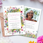 明モダンるいフローラ記念お祝い 招待状