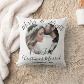 明モダンるいメリー初めてのクリスマス結婚した写真 クッション (ブランケット)