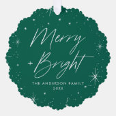 明モダンるいメリー緑の休日の写真 オーナメントカード (正面)