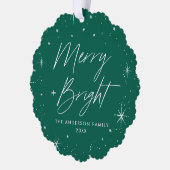 明モダンるいメリー緑の休日の写真 オーナメントカード (左)