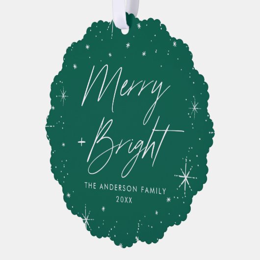 明モダンるいメリー緑の休日の写真 オーナメントカード (左)