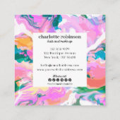 明モダンるい抽象芸術色彩の鮮やか大理石のパターン スクエア名刺 (裏面)