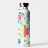 明モダンるい明るい花モノグラムの柄 ウォーターボトル (右面)