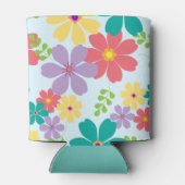 明モダンるい明るい花モノグラムの柄 缶クーラー (裏面)