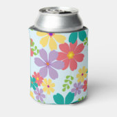 明モダンるい明るい花モノグラムの柄 缶クーラー (缶裏面)
