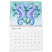 明モダンるい水の色の海生活 カレンダー (2月 2026)