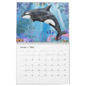 明モダンるい水の色の海生活 カレンダー (1月 2026)