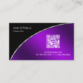 明モダンるい紫QRエレガントプロフェッショナル 名刺 (正面)