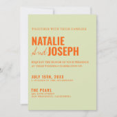 明モダンるい結婚の 招待状 (正面)