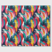 明モダンるい絵を描効果16thバースデーパーティー ラッピングペーパー (フラット)