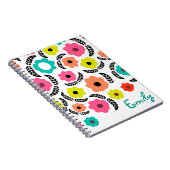 明モダンるい花と黒いパーソナライズされた葉 ノートブック (右側)