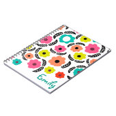 明モダンるい花と黒いパーソナライズされた葉 ノートブック (左側)