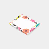 明モダンるい花と黒い葉のモノグラム ポストイット (アングル)