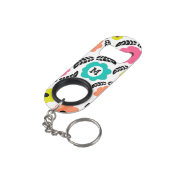 明モダンるい花と黒葉モノグラム キーホルダー栓抜き (裏面アングル)