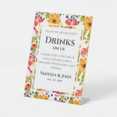 明モダンるい花のパタ結婚ーンのバー 台座サイン (正面)