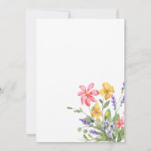 明モダンるい野はっきりした花ブライダルシャワー 招待状 (裏面)