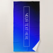 明モダンるい青と紫のグラデーシグラデーションョン ビーチタオル (正面)