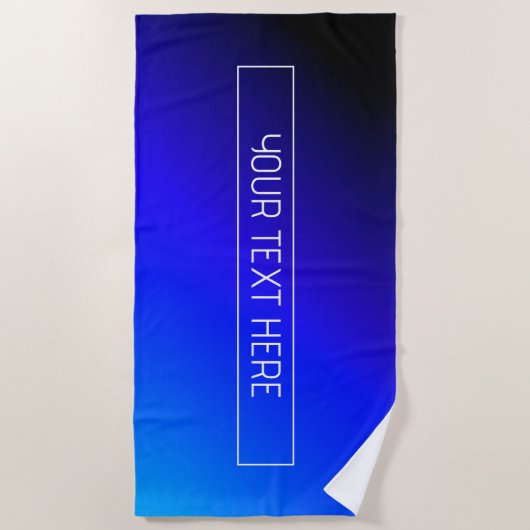 明モダンるい青と紫のグラデーシグラデーションョン ビーチタオル (正面)