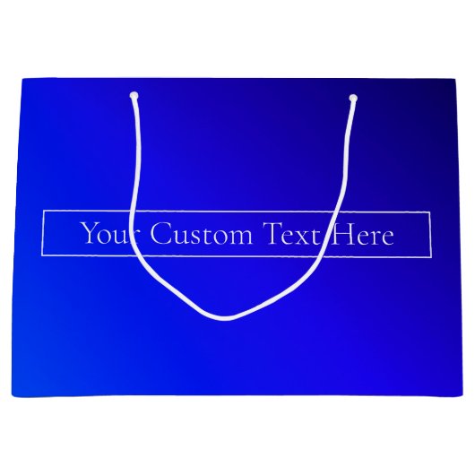 明モダンるい青と紫のグラデーシグラデーションョン ラージペーパーバッグ (正面)