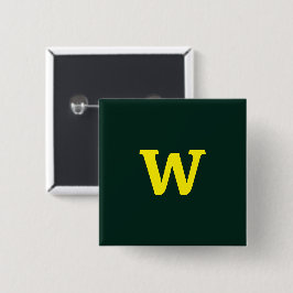 明モダンるい黄イニシャルレタリング 缶バッジ