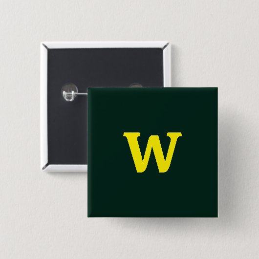 明モダンるい黄イニシャルレタリング 缶バッジ (正面&裏面)