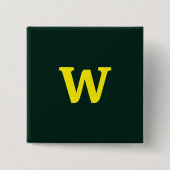 明モダンるい黄イニシャルレタリング 缶バッジ (正面)