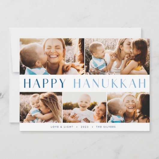明モダンるい |エレガントハヌカー5フォトコラージュ シーズンカード (正面)