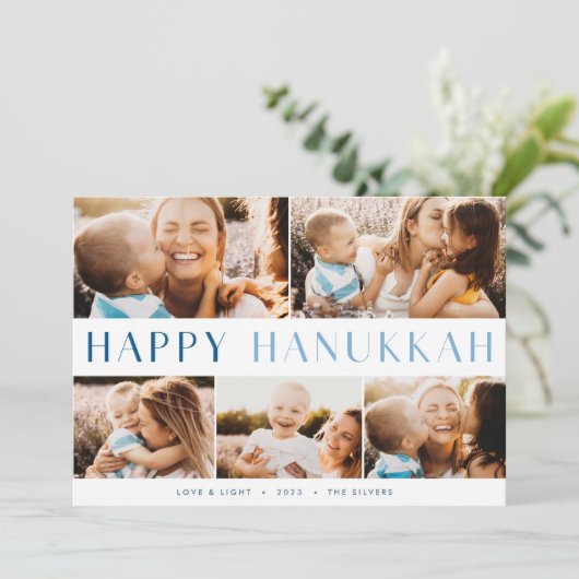 明モダンるい |エレガントハヌカー5フォトコラージュ シーズンカード (スタンド正面)
