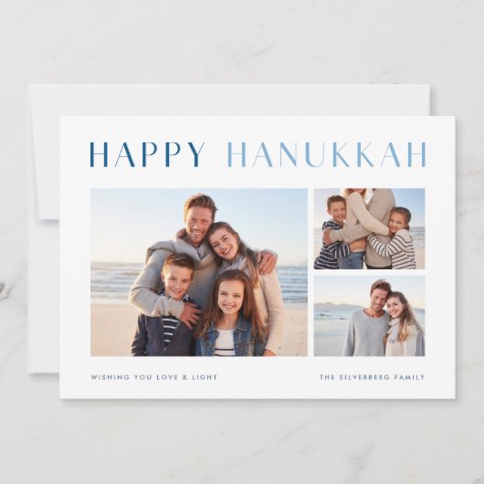 明モダンるい |ハヌカエレガントー写真コラージュ・ホリ シーズンカード (正面)
