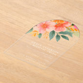 明モダンエレガントるいフローラ結婚の アクリル招待状 (レイダウン)